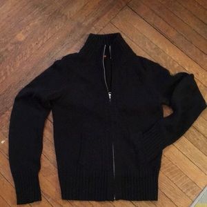 Black wool blend cardigan